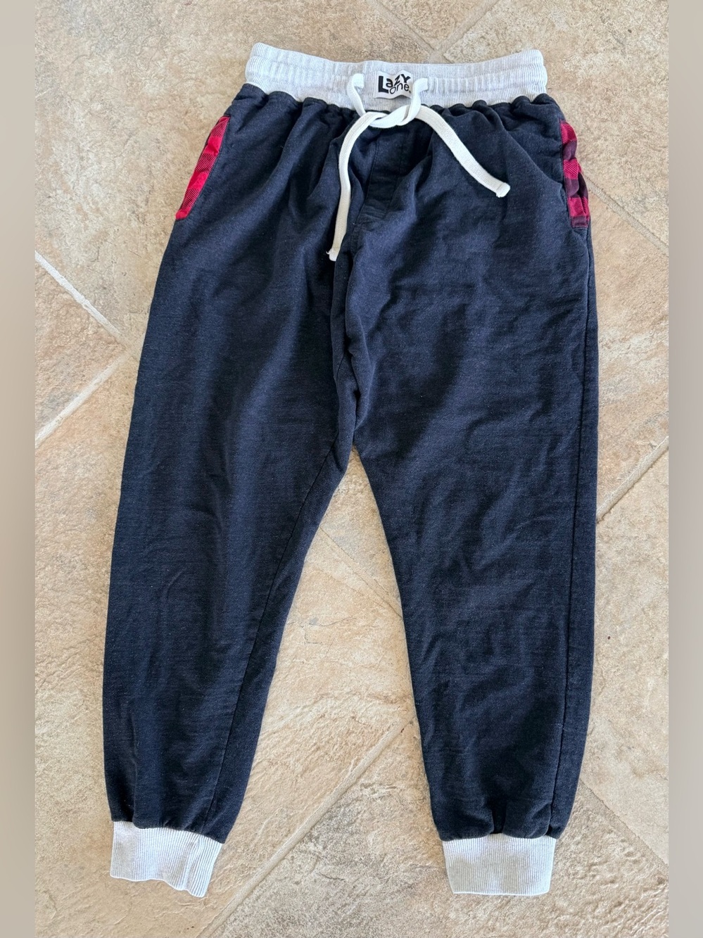 Lazy One Moose Log Cabin Joggers • Men’s L • Red/Black Cotton